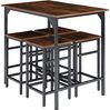 tectake Stehtisch Bartisch-Set (1-St, 5 tlg), Bartisch und Barhocker in rustikaler Industrie-Optik Bild 3