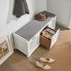 moderne Schuhtruhe,Sitzkommode mit 3 Körben,Sitzbank, Schuhschrank mit Sitzkissen, FSR23-W Bild 4