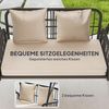 Outsunny Hollywoodschaukel mit verstellbar Sonnendach, Kissen, bis 240 kg belastbar, 2-Sitzer, Entspannen, Rattan-Schaukelstuhl, 1 tlg, 2 Sitzer Gartenschaukel, für Garten, Balkon, 149 x 121 x 180 cm, Khaki Bild 4