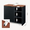 Waschbeckenunterschrank Trond 60x66x30 cm Schwarz/Walnussoptik [en. casa] Bild 2
