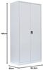 Stahl-Aktenschrank Metallschrank abschließbar Büroschrank Stahlschrank 195 x 92,5 x 60 cm Lichtgrau 530360 Bild 2