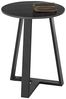 JASON Beistelltisch 2er Set rund, Schwarz / Weiß - Modernes Couchtisch Set mit schwarzem Metallgestell - 70 x 45 x 70 cm (B/H/T) Bild 4