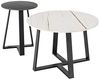 JASON Beistelltisch 2er Set rund, Schwarz / Weiß - Modernes Couchtisch Set mit schwarzem Metallgestell - 70 x 45 x 70 cm (B/H/T) Bild 3