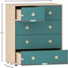 Junior Vida Neptune Kommode 5 Schublade Truhe Schlafzimmer Möbel Storage Blau & Eiche Bild 2