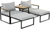 greemotion 'Retiro' Lounge-Set mit 2 Sesseln, 2 Fußhockern und einem Tisch, Aluminium Bild 5