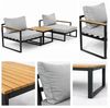 greemotion 'Retiro' Lounge-Set mit 2 Sesseln, 2 Fußhockern und einem Tisch, Aluminium Bild 3