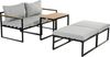 greemotion 'Retiro' Lounge-Set mit 2 Sesseln, 2 Fußhockern und einem Tisch, Aluminium Bild 4