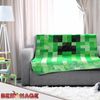 Wohndecke Minecraft Decke Creeper 150x200 cm Kuscheldecke Wohndecke, BERONAGE, passend zur Bettwäsche, ideal für Sofa, Couch, Bett, Auto, Camping Bild 5