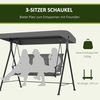 Outsunny Hollywoodschaukel Gartenschaukel mit Verstellbarem Dach, mit Armlehne, 3-Sitzer, Verstellbares Dach, Relaxstuhl, 1 tlg, Schaukelstuhl, für Garten, Balkon, Dunkelgrau Bild 3