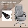 Vinsetto Schreibtischstuhl Massagesessel mit Heizfunktion, Liegefunktion, höhenverstellbar (Bürostuhl, 1 St), für Wohnzimmer, Lernzimmer, Grau Bild 5