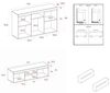 Skraut Home - Natürliches Esszimmer-Set, Beistellmöbel, Sideboard, TV-Möbel, 140 cm, Eiche Nordic, Schwarz Bild 4