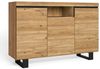 Skraut Home - Natürliches Esszimmer-Set, Beistellmöbel, Sideboard, TV-Möbel, 140 cm, Eiche Nordic, Schwarz Bild 3