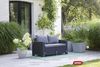 Allibert by Keter Gartenlounge Sofa California 2-Sitzer, graphit/cool grey, inkl. Sitz- und Rückenkissen, Kunststoff, runde Rattanoptik, 141 x 68 x 72 cm Bild 2