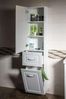 FAVOLO Hochschrank mit Wäschekorb, 40 x 184 x 31 cm, weiß matt Bild 5