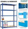KARAT Schwerlastregal, 2er Set, 50 x 100 x 200 cm Steckregal, Kellerregal, Lagerregal - TÜV/GS-geprüft - 5 verstellbare Böden (Blau) Bild 3