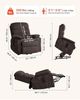 VEVOR Fernsehsessel Elektrisch, Relaxsessel mit Aufstehhilfe, Wärme- & Massagefunktion, Seniorensessel Stufenlose Verstellung, Massagesessel mit Chenille-Bezug & Fernbedienung, Braun Bild 3