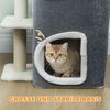 PawHut Kratzbaum Plüsch, für Katzen unter 5 kg, 2-stöckiges Haus, Sisalpfosten, Grau Bild 5