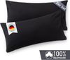 Blumtal Kissenbezug 40x80 cm (2er Set Kissenbezüge) - Schwarz - 100% Baumwoll-Jersey, Oeko-Tex Zertifiziert, Kopfkissenbezug 40x80 - Jersey Kissenhülle für Kissen 40x80 cm mit Reißverschluss Bild 2