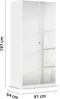 rauch Drehtürenschrank Reflect mit Spiegelfront, inkl. praktischer Inneneinteilung und Stoffboxen-Set Bild 3