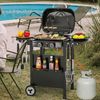 Royal Gourmet 2-Brenner Gasgrill und Griddle Combo, 2 IN 1 Grillwagen mit abklappbare Seitenablagen, Ablagekorb, 5 kW Campinggrill für Garten Schwarz Bild 2