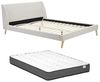 Vente-unique - BENEDICTE Bett Stoff Beige - B 211 cm x H 87 cm x L 192 cm Bild 1