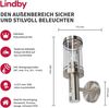 Lindby Außen-Wandleuchte Djori, Edelstahl Alu IP44mit Bewegungsmelder, 1 x 15 W LED Bild 2
