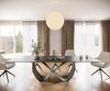 Esstisch Edge 300x100 Keramik Laminam® Noir Desir Braun Infinity Metall Effektfinish Titan Bild 4