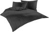 Bettwaesche-mit-Stil Mako Satin Damast Bettwäsche Waves Anthrazit Garnitur 200x220cm Bild 2