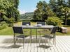 Gartentisch Set COSOLETO GROSSETO Sicherheitsglas Granit Optik 180x90x75 cm Schwarz Bild 2