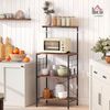 HOMCOM Küchenregal 4-stufiges Design, Arbeitsplatte, 8 Haken, Bäckerregal 1-tlg, aus Metallrahmen, Rustikal-Braun, 60cm x 42cm x 134,5cm Bild 2