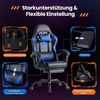 Sweetcrispy Gaming Stuhl, Gaming Chair mit Fußstütze Kopfstütze Lendenwirbelstütze, Ergonomischer PC Stuhl, Höhenverstellbarer Bürostuhl Computerstuhl, Gamer Stuhl, Drehbarer Schreibtischstuhl, Blau Bild 4