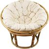 Papasan-Sessel aus Rattan, braun, inkl. Kissen aus Baumwolle, beige, Rexalsessel Korbsessel Liegesessel Bild 3