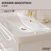 FACKELMANN MILANO Waschtisch Set mit Spiegelschrank 88 cm breit, Braun hell, Waschbecken Keramik Weiß Bild 5