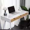 sogesfurniture Schreibtisch mit 3 Schubladen, Moderner Computertisch Bürotisch Arbeitstisch PC Laptop Tisch mit 4 Metallbeine in Weiß, 110 * 50 * 78cm, BHEU-GCBG1016 Bild 4