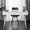 sogesfurniture Schreibtisch mit 3 Schubladen, Moderner Computertisch Bürotisch Arbeitstisch PC Laptop Tisch mit 4 Metallbeine in Weiß, 110 * 50 * 78cm, BHEU-GCBG1016 Bild 5