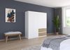 Rauch Möbel Costa, Kleiderschrank für Schlafzimmer, Kinderzimmer, Babyzimmer, Garderobe, Flur, 4-türig, 2 Schubladen, Push-to-Open, mit Zubehör Classic, Farbe Weiß, Breite 181 cm Bild 4