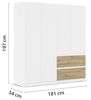 Rauch Möbel Costa, Kleiderschrank für Schlafzimmer, Kinderzimmer, Babyzimmer, Garderobe, Flur, 4-türig, 2 Schubladen, Push-to-Open, mit Zubehör Classic, Farbe Weiß, Breite 181 cm Bild 3