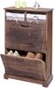 Schuhkipper HWC-H19, Schuhschrank Schuhregal Schuhablage, Massiv-Holz Shabby-Look Korb-Schublade 100x60x24cm ~ braun Bild 4