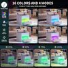 YITAHOME Couchtisch Höhenverstellbar, Couchtisch Rund mit Hebeplatte, Wohnzimmertisch Hochglanz mit verstecktem Ablagefach und LED Beleuchtung Modern, Beistelltisch Rund mit 1 Schubladen Bild 3
