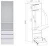Marmex Möbel TRES SET T(B) offener Schrank-Set für Kleidung, Schuhe, Kleiderschrank mit Einlegeböden, Kleiderstangen und Schubladen, laminierte Spanplatte, weiß, 200x206x51 cm Bild 3