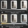 HOMCOM Spiegel 50 x 70 cm LED Badezimmerspiegel mit 3 Lichtfarben (Wandspiegel mit Touch-Schalter, Memory-Funktion, 1-St, Lichtspiegel mit Anti-Beschlag, IP44), 80 x 60 x 4 cm, Silber Bild 4