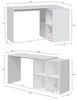 Dmora - Schreibtisch Revere, Eckschreibtisch, Mehrzweck-Bürotisch, platzsparender Schreibtisch mit Mehreren Positionen, 152 x 49 x 74 cm, Weiß Bild 2