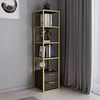WELL HOME MOBILIARIO & DECORACIÓN Bücherregal, 100 % melaminbeschichtete Spanplatte, Dunkelgold, Grau Bild 4