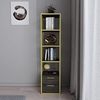 WELL HOME MOBILIARIO & DECORACIÓN Bücherregal, 100 % melaminbeschichtete Spanplatte, Dunkelgold, Grau Bild 2