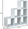 Regal Raumteiler CADORE offenes Stufenregal mit 6 Fächer Optik Weiß Bild 3