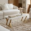 Couchtisch Nolu 120 x 60 x 46 cm Goldfarben/Marmoroptik, weiß [en. casa] Bild 5