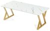 Couchtisch Nolu 120 x 60 x 46 cm Goldfarben/Marmoroptik, weiß [en. casa] Bild 3
