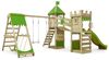 FATMOOSE Spielturm Ritterburg 'RiverRun', mit Schaukel SurfSwing & apfelgrüner Rutsche, Spielhaus mit Sandkasten, Leiter & Spiel-Zubehör, ab 3 Jahren Bild 2