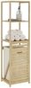 Badregal mit Wäschesammler Anun 130x36x33 cm Bambus Holzfarben [en. casa] Bild 5