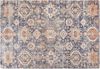 Teppich Baumwolle blau rot 140 x 200 cm orientalisches Muster Kurzflor KURIN Bild 4